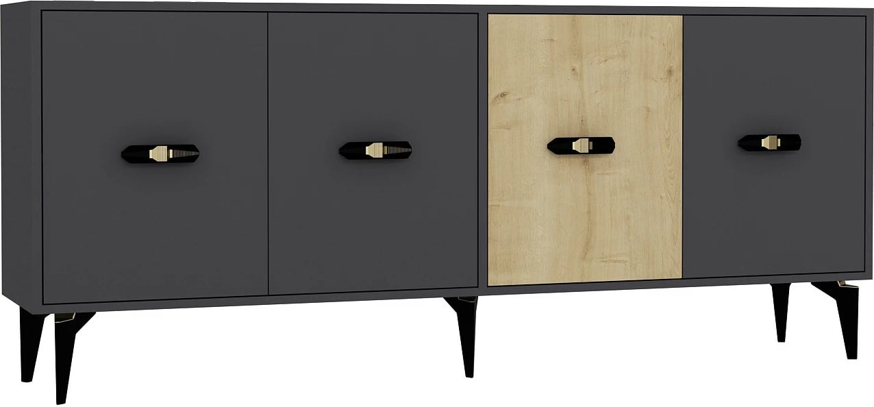 Konsol Skye Decor, ngjyrë qershie-antracit, lisi safir