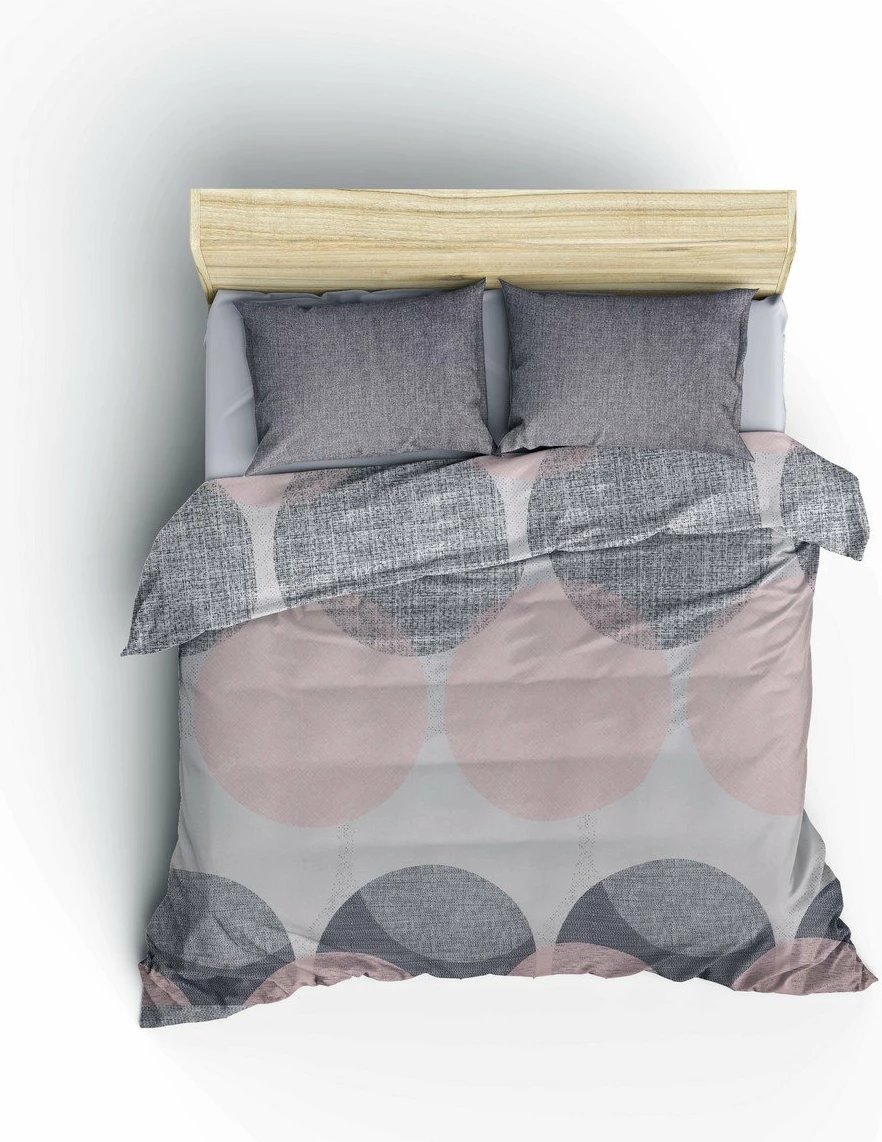 Set mbulesë për jorgan dopio, L'essentiel, Leron, ngjyrë gri/rozë/e bardhë Set mbulesë për jorgan dopio, L'essentiel, Leron, ngjyrë gri/rozë/e bardhë