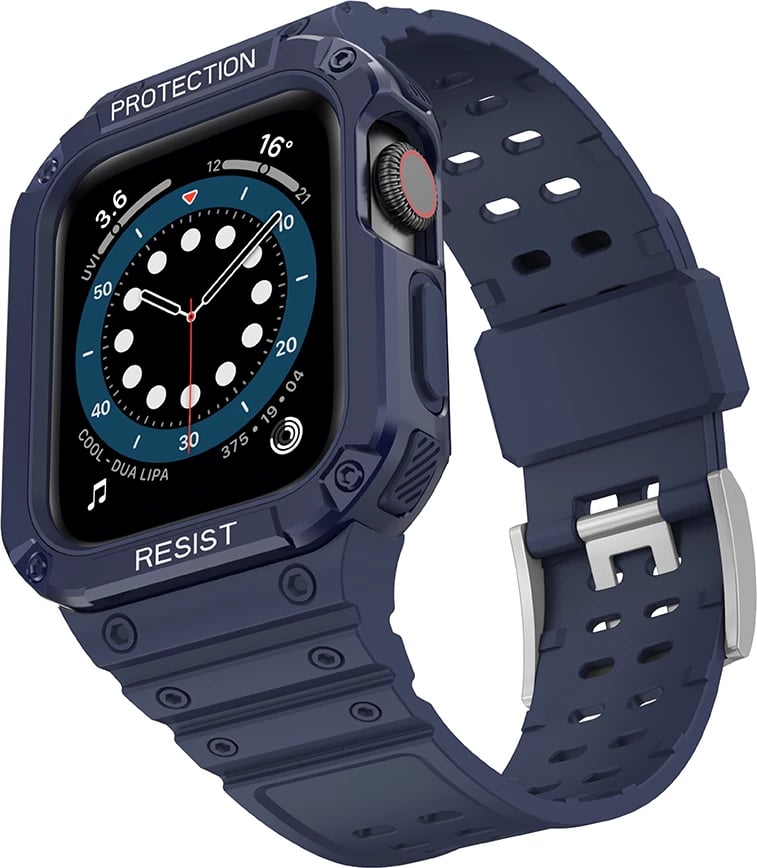 Rrip mbrojtës me kasë për Apple Watch Hurtel, 45/44/42 mm, Blu