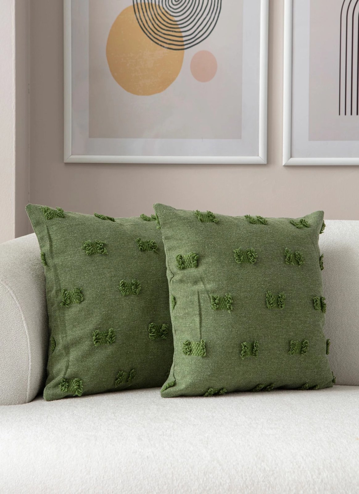 Set mbulesash për jastëkë (2 copë), Evila Originals, Tuffet - e gjelbër v2