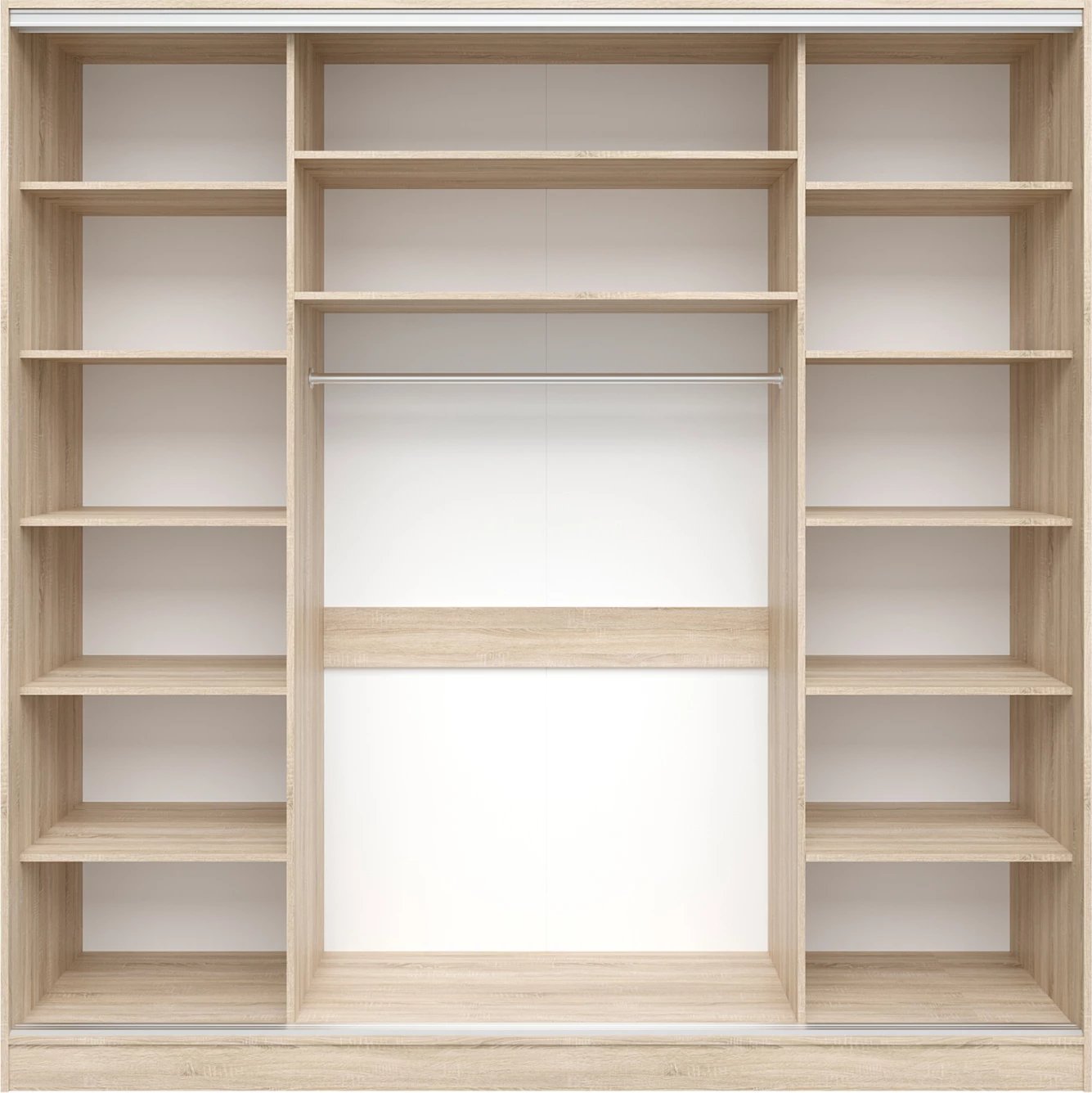 Dollap rrëshqitës melamine sonama me pasqyrë, 3 dyer, FH2462.01, 240x240x60 cm