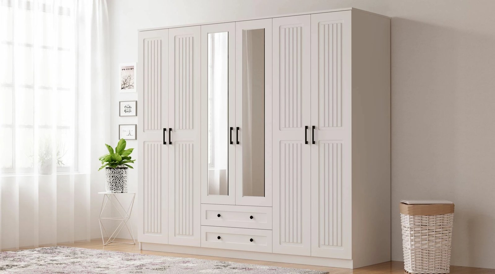 Dollap Skye Decor, ngjyrë e bardhë mat, RB-075