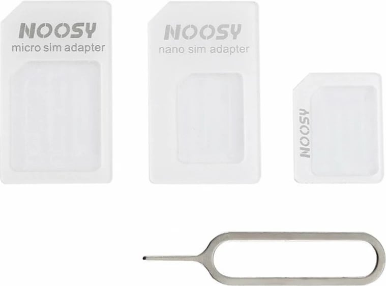 Set adapterësh SIM Hurtel Noosy 3in1 me çelës, Bardhë