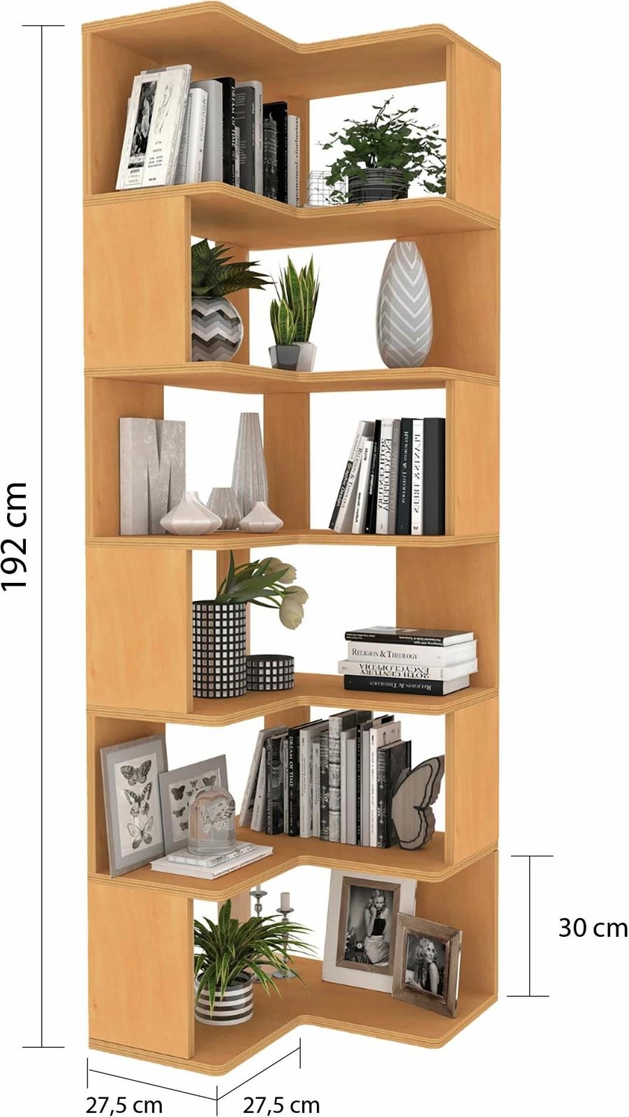 Set tavoline pune me raft librash, ngjyrë teak, Skye Decor, CPT4802-150