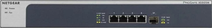 Switch, Netgear, XS505M-100EUS, 5 porta RJ-45 Multi-Gig 10G + 1x SFP+, kapacitet deri 100 Gbps