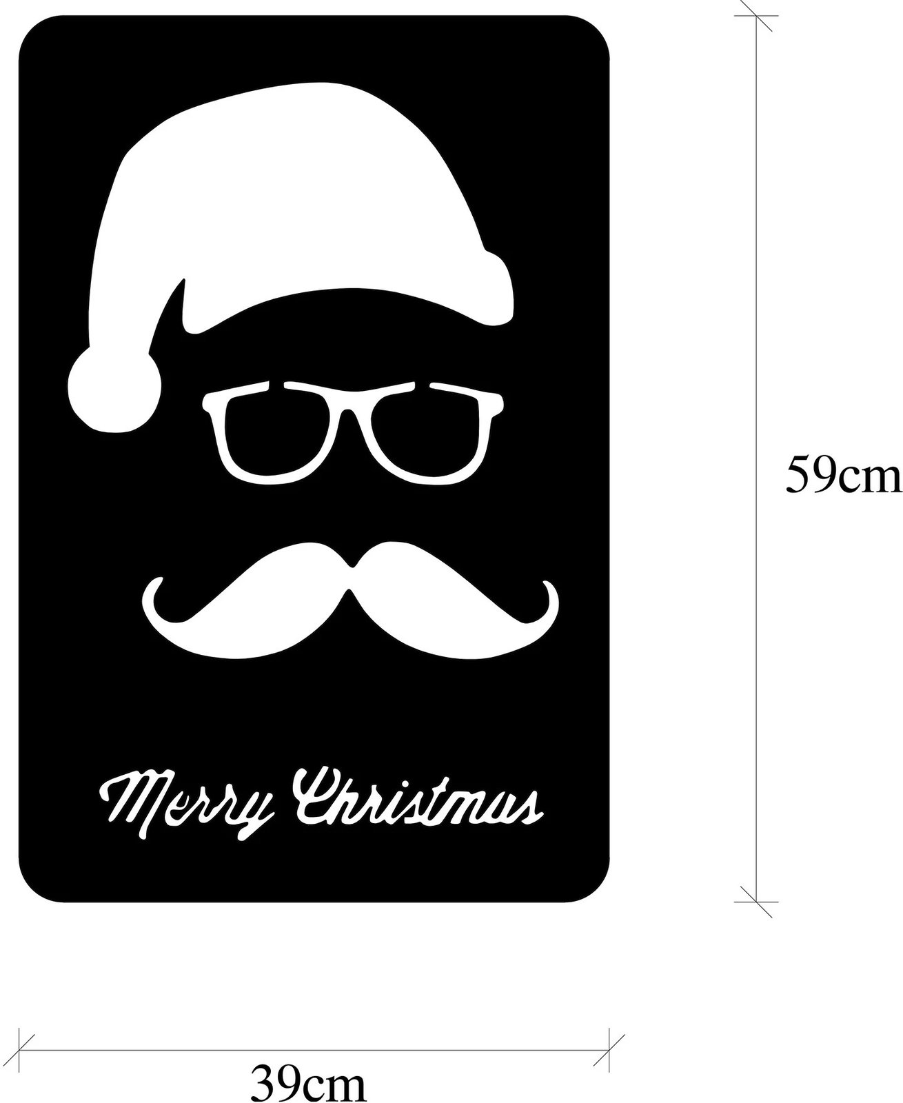 Aksesor dekorativ metalik për mur, Wallity, XMASBLACK - 006, ngjyrë e zezë, 39x59cm