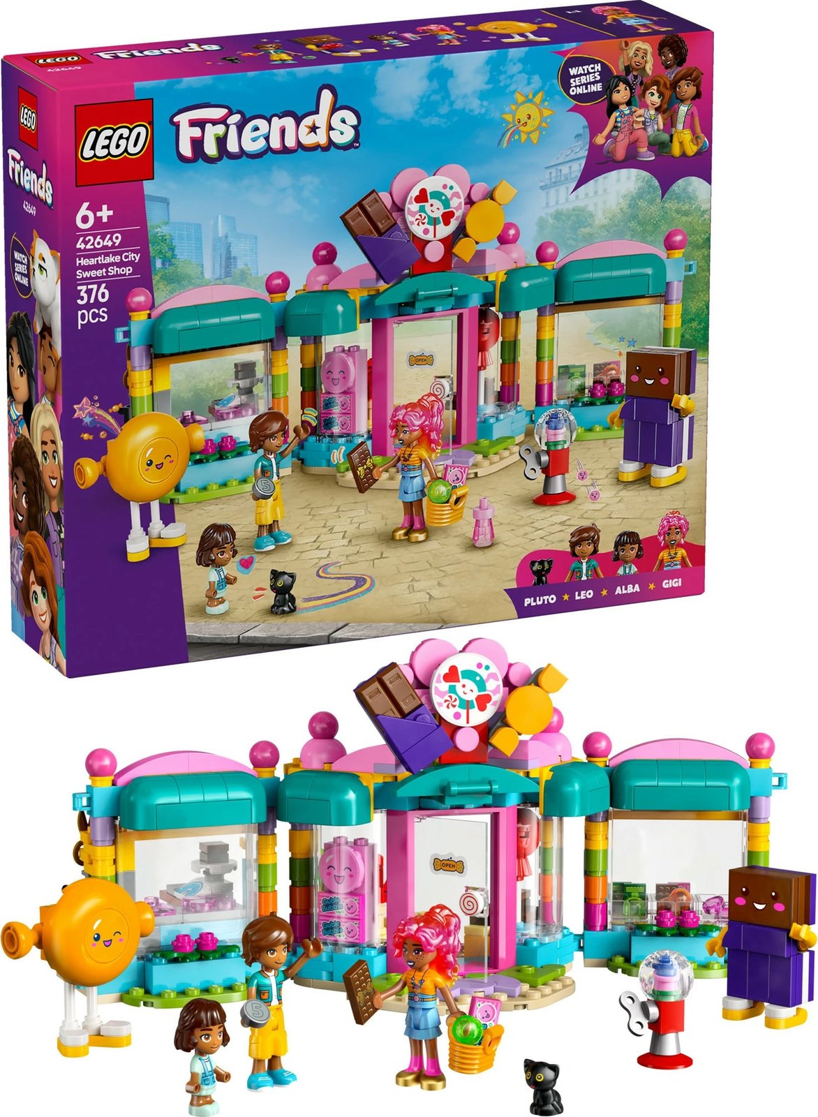 Set ndërtimi LEGO Friends 42649 Heartlake City Sweet Shop, 376 pjesë, shumëngjyrësh