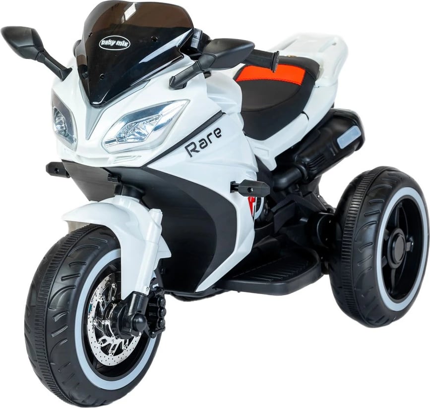 Motoçikletë elektrike për fëmijë, Baby Mix, Rare, me 3 rrota, e bardhë