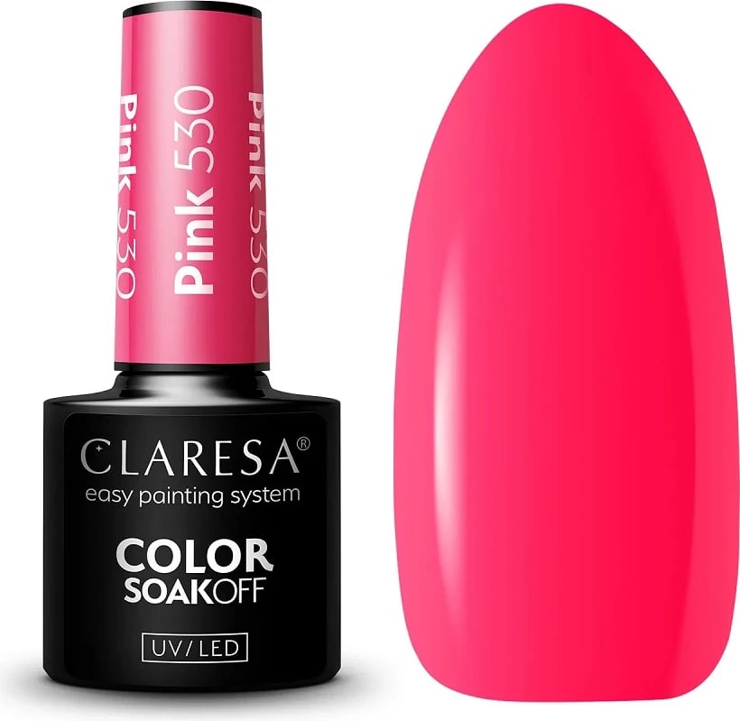 Llak për thonj hibrid Claresa Soak Off UV/LED 530 për femra rozë 5g