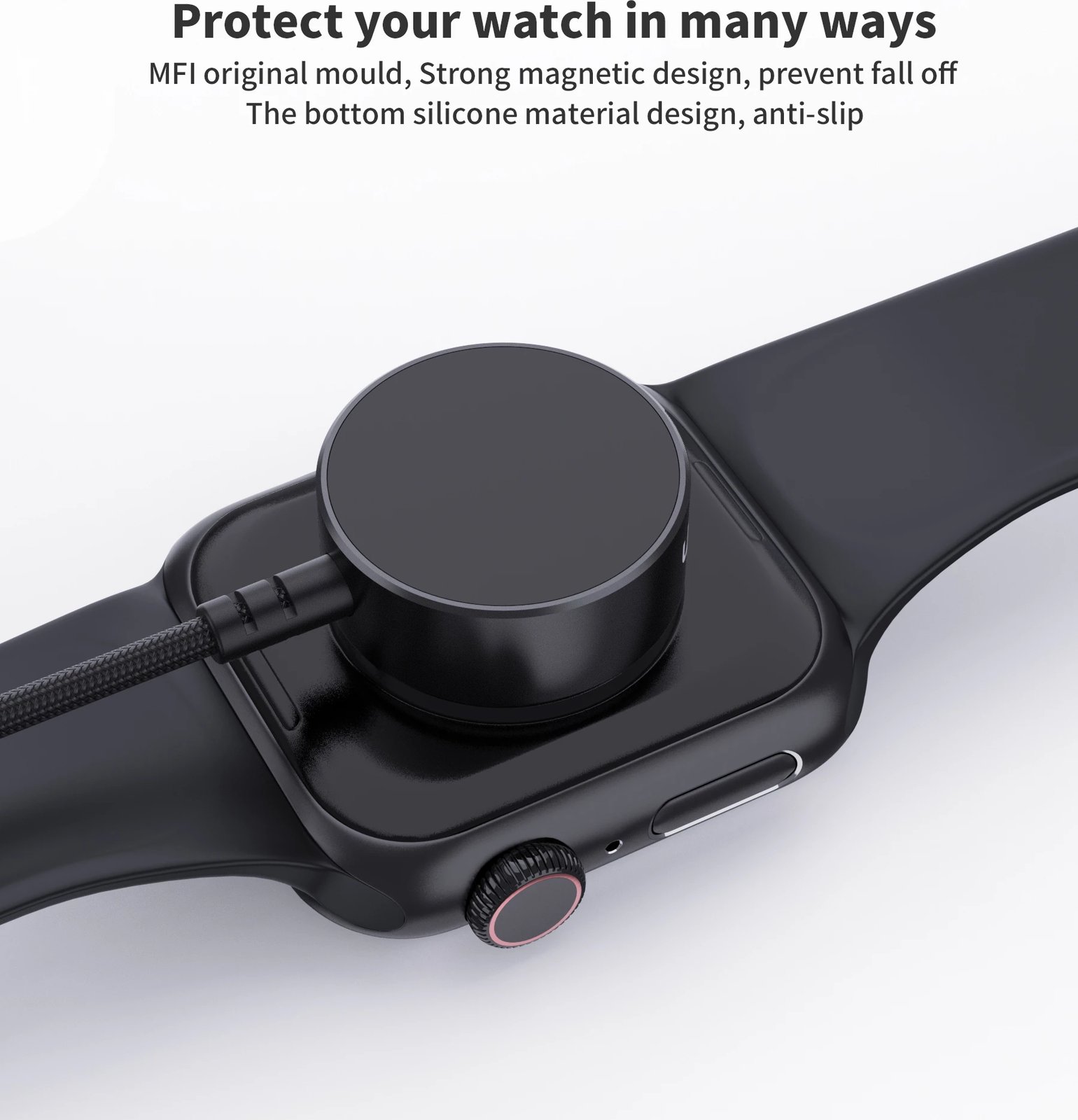 Karikues wireless Choetech T319 për Apple Watch, 5W, USB-C, i zi
