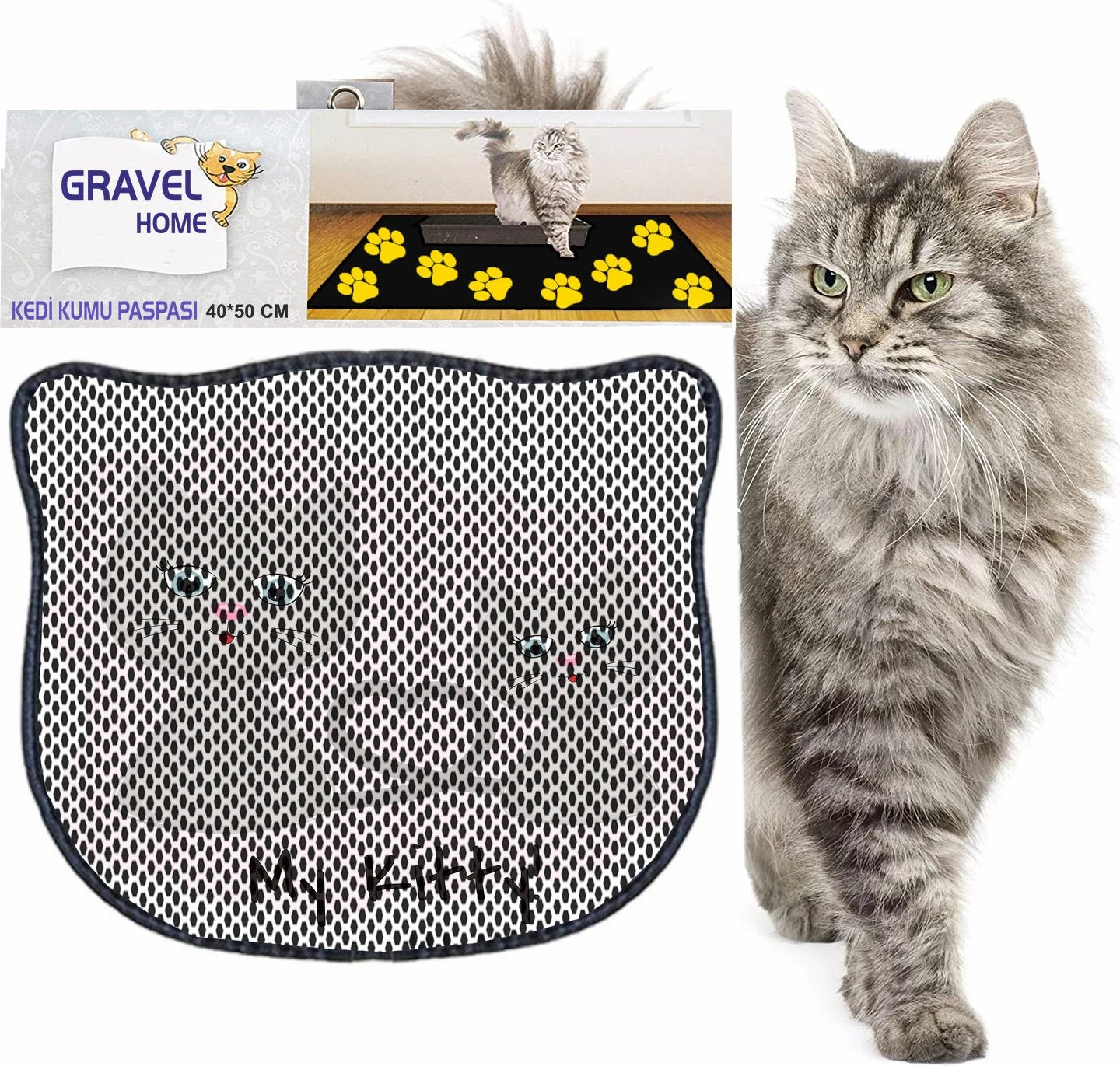 Tapet për rërë mace, shumëngjyrësh, Paws & Whiskers, Kdkafa0213, 40x50cm