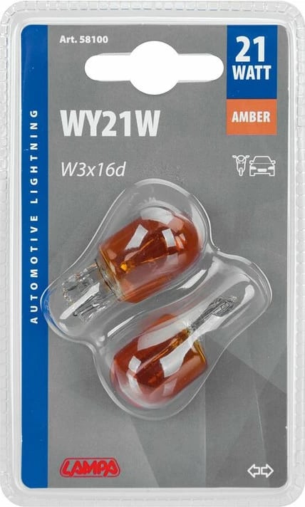 Lampa 12v21w W3x16d Portokall Blister