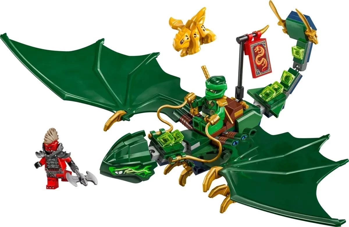 Set lodrash LEGO NINJAGO Lloyd's Green Forest Dragon 71829, 2 minifigura, për fëmijë 6+ vjeç, Jeshile