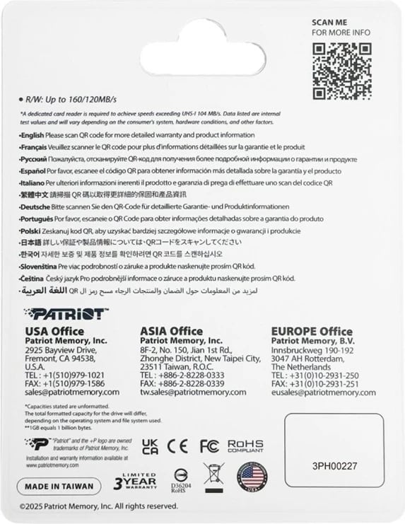 Kartelë memorie Patriot Memory EP DDR200, 512GB, MicroSDXC, Kuqe