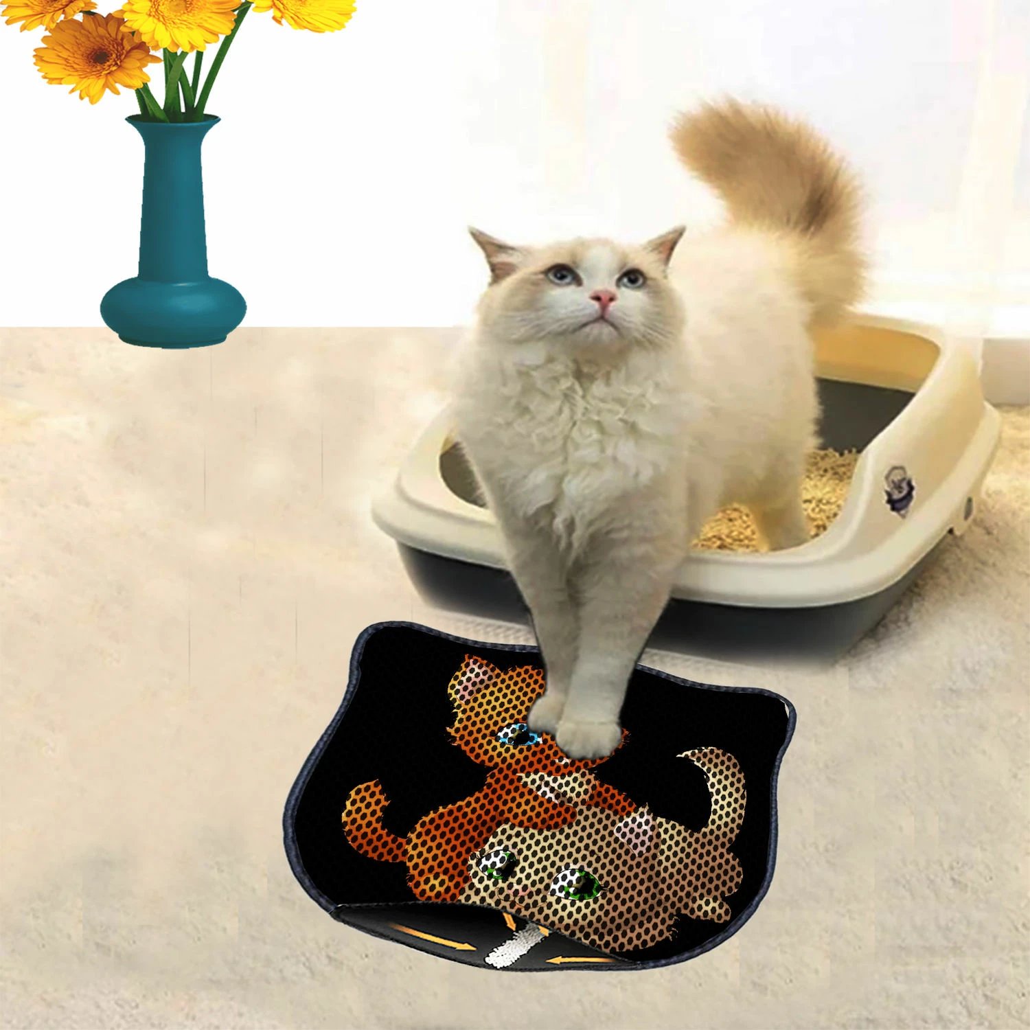 Tapet për rërë mace, shumëngjyrësh, Paws & Whiskers, Kdkafa0100, 40x50cm