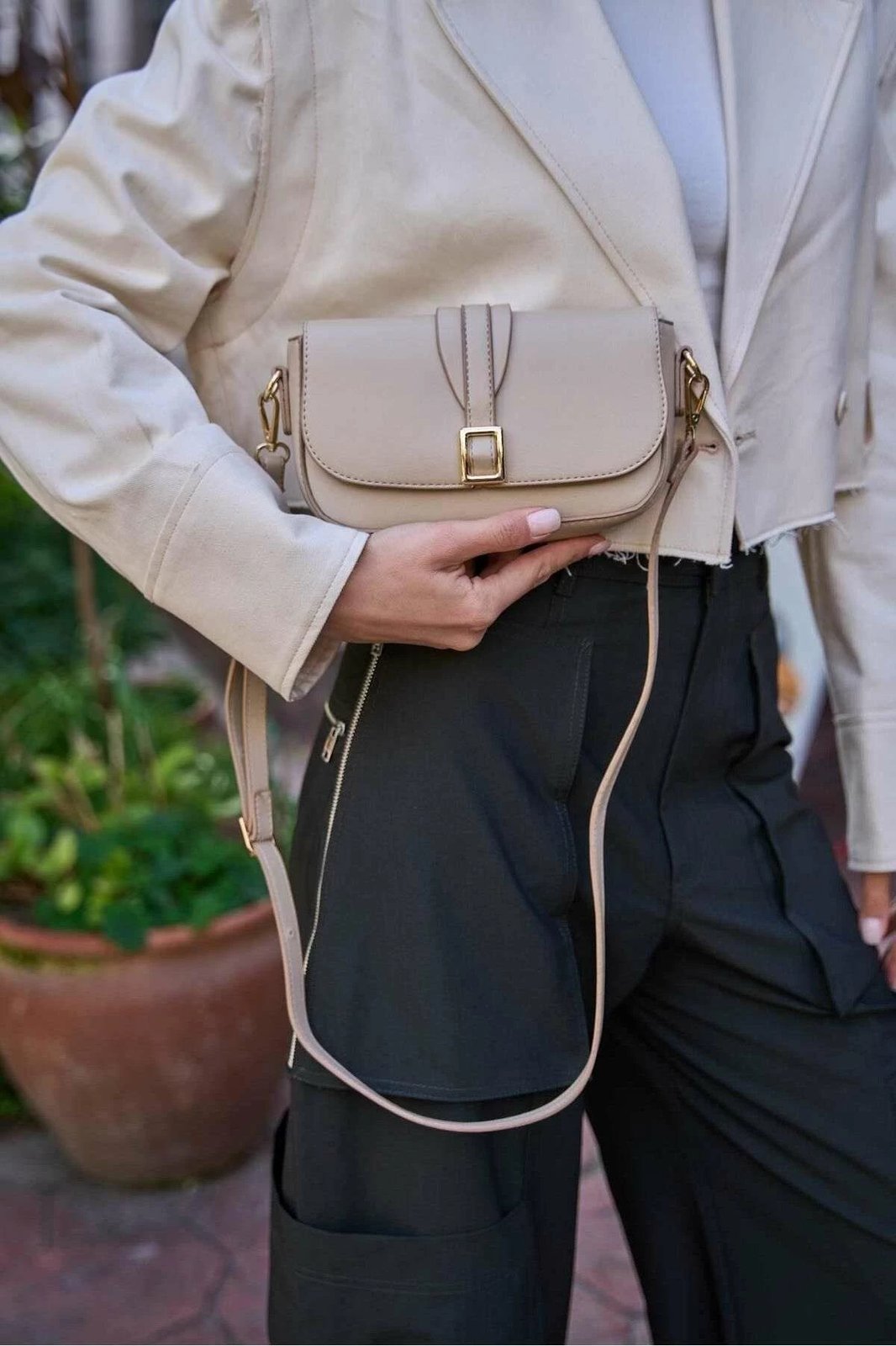 Çantë krahu Zoozie Bags, MK1020022KV10-003, ngjyrë mink