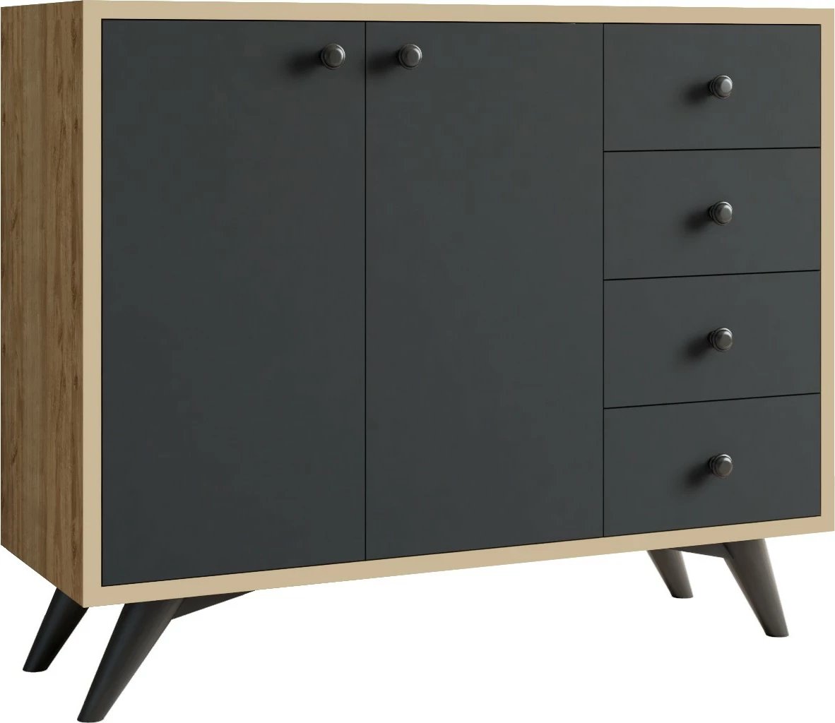 Dollap shumëpërdorimësh Skye Decor, ngjyrë lis, antracit