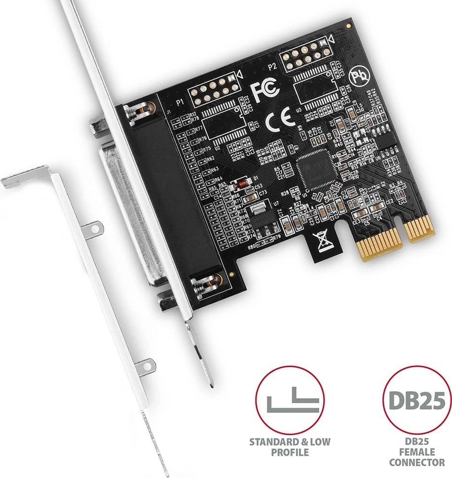 Kartë zgjerimi AXAGON PCEA-P1N, 1x LPT paralel, PCIe, me set standard & low profile