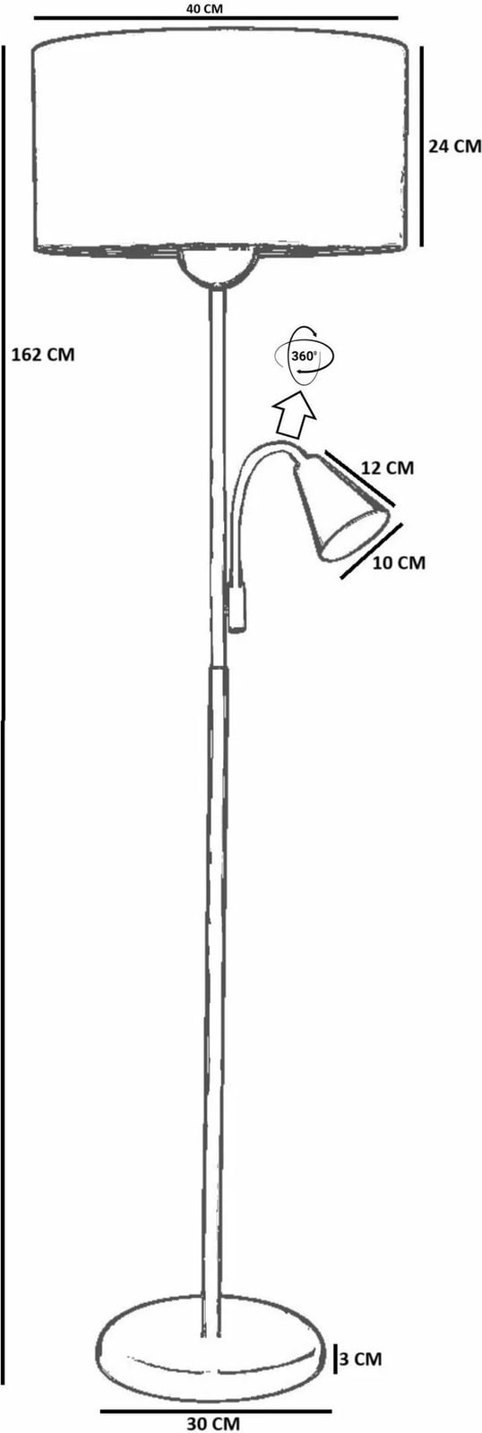 Llambë dyshemeje Opviq, gri, 8940-6