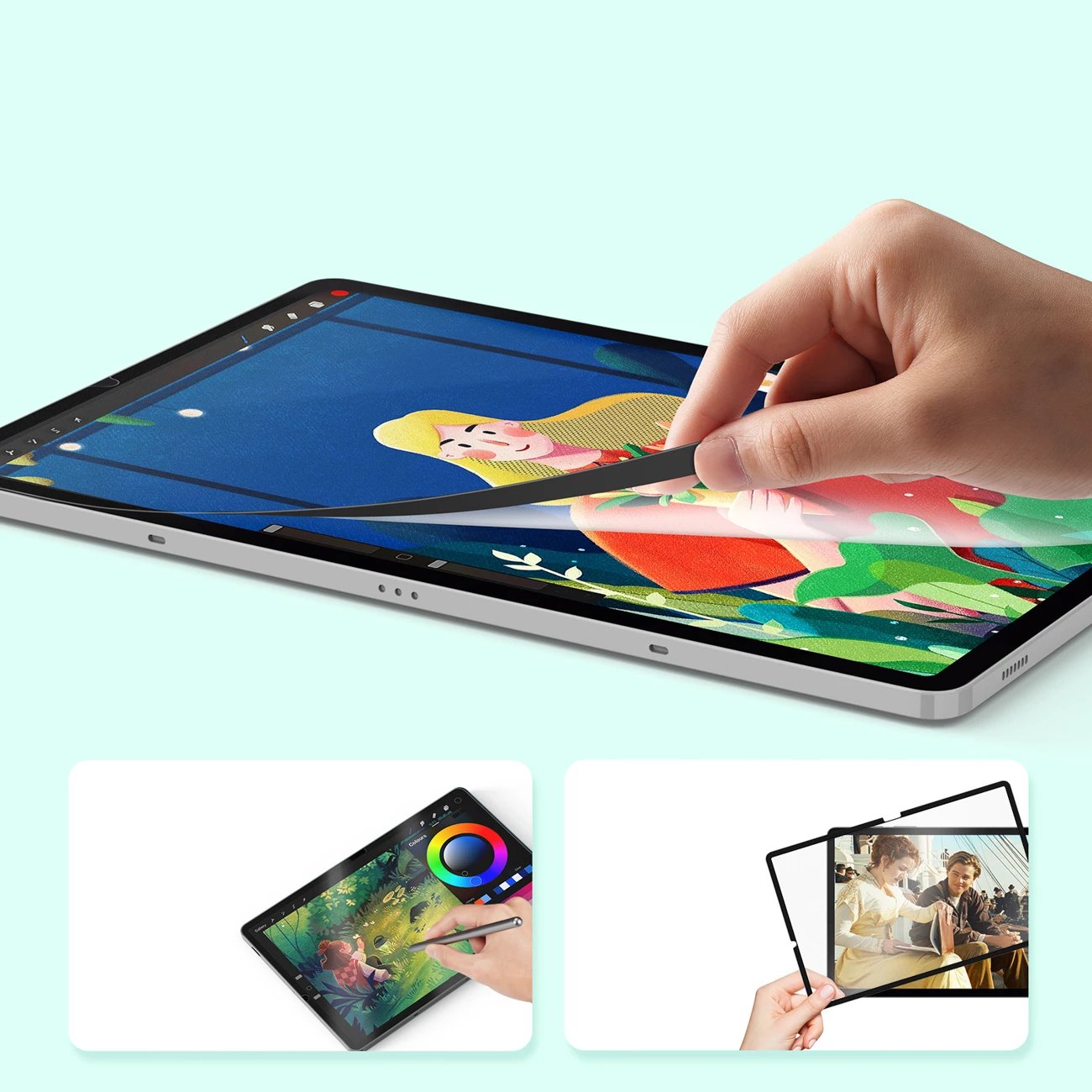 Mbrojtës ekrani paperlike Dux Ducis Naad për Samsung Galaxy Tab S10 FE Plus, mat, me kornizë të zezë