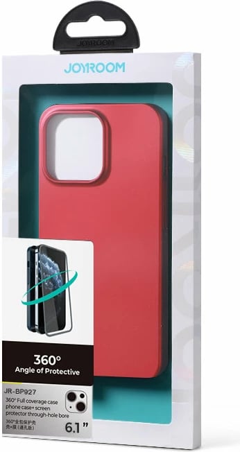 Mbështjellës Joyroom JR-BP927 për iPhone 13, 360 gradë, xham i temperuar, Kuq