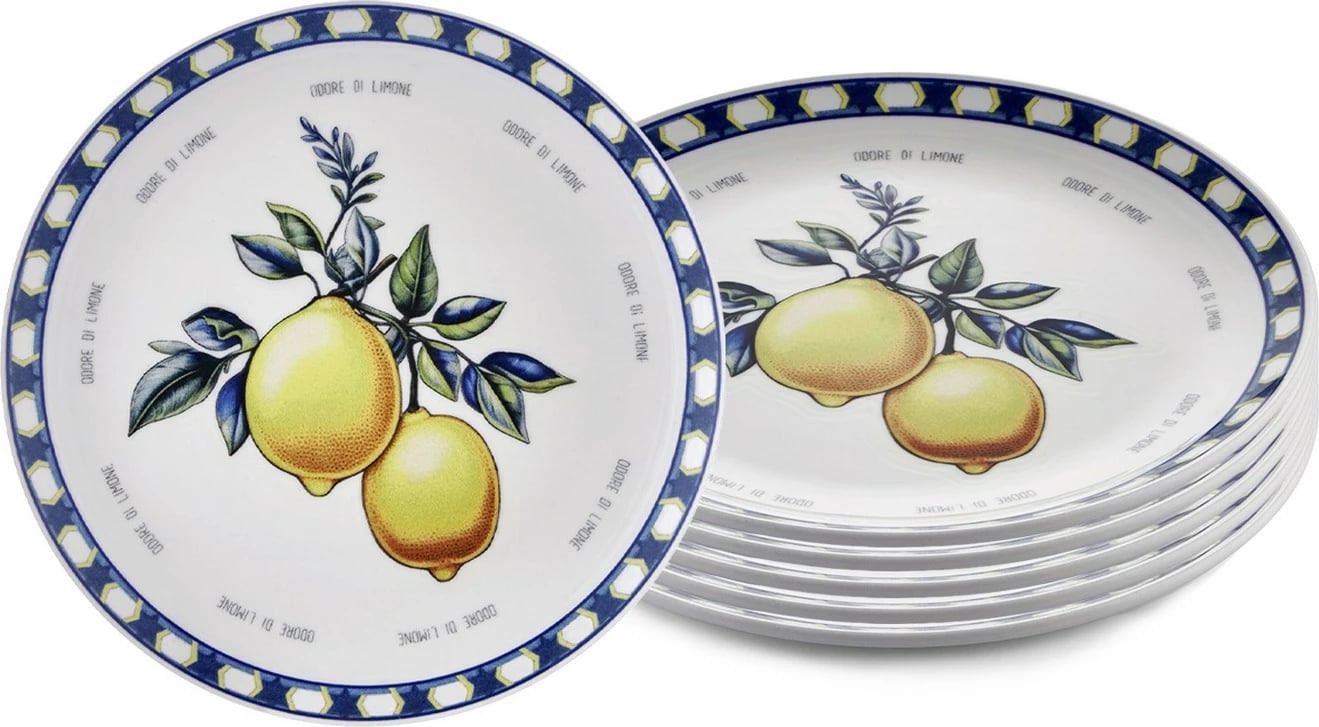 Set pjatash shërbimi (6 copë), Hermia Concept, ODL0004, ngjyrë e verdhë