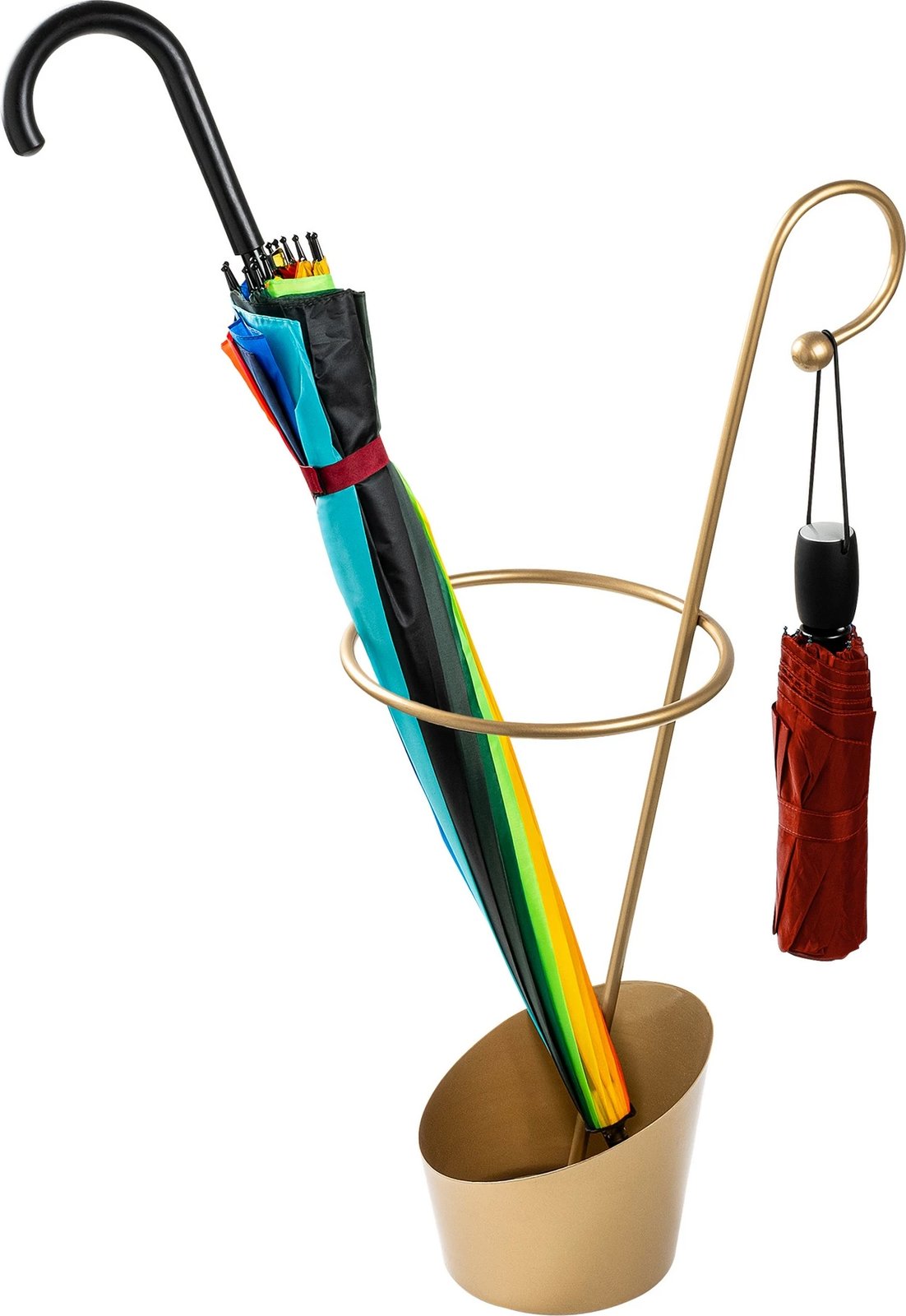 Stendë për ombrella, metalike, ngjyrë ari, Evila Originals, 34x23x67cm