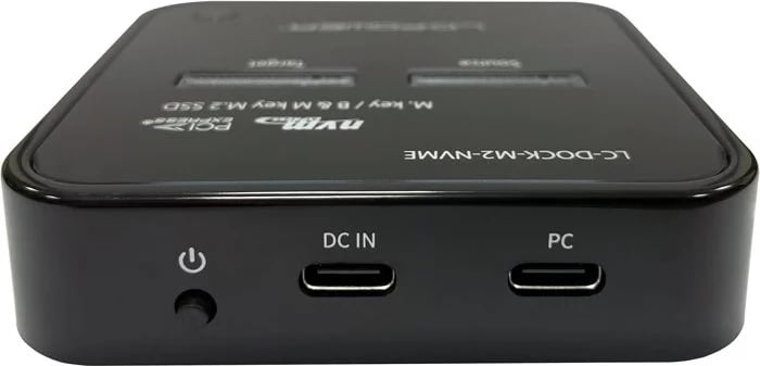Docking station LC-Power LC-DOCK-M2-NVME, USB-C, për SSD M.2, e zezë