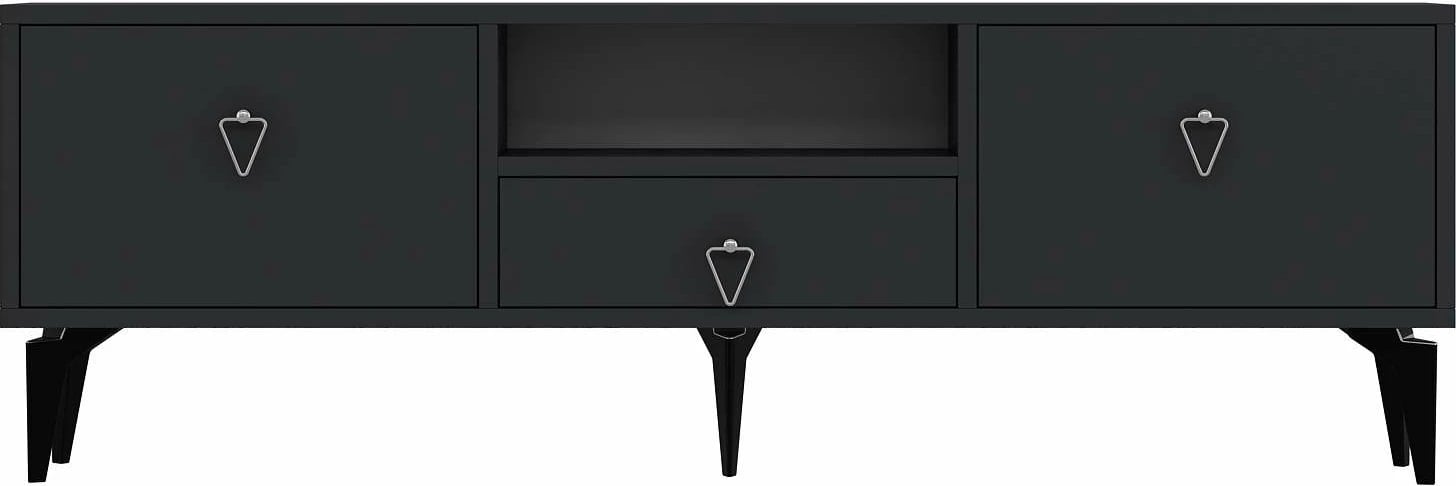 Komodë TV Skye Decor, 1302-DROP-1, antracit, argjend