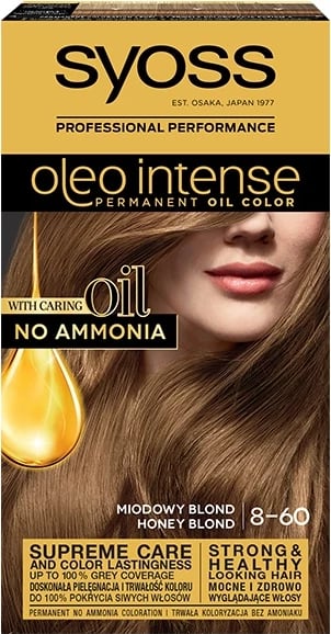Ngjyrë për flokë Syoss Oleo Intense për femra 8-60 Mjaltë Blond, 1 copë