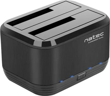Stacion docking Natec Kangaroo Dual NSD-0955 për HDD/SSD 2.5''+3.5'', USB 3.0, i zi