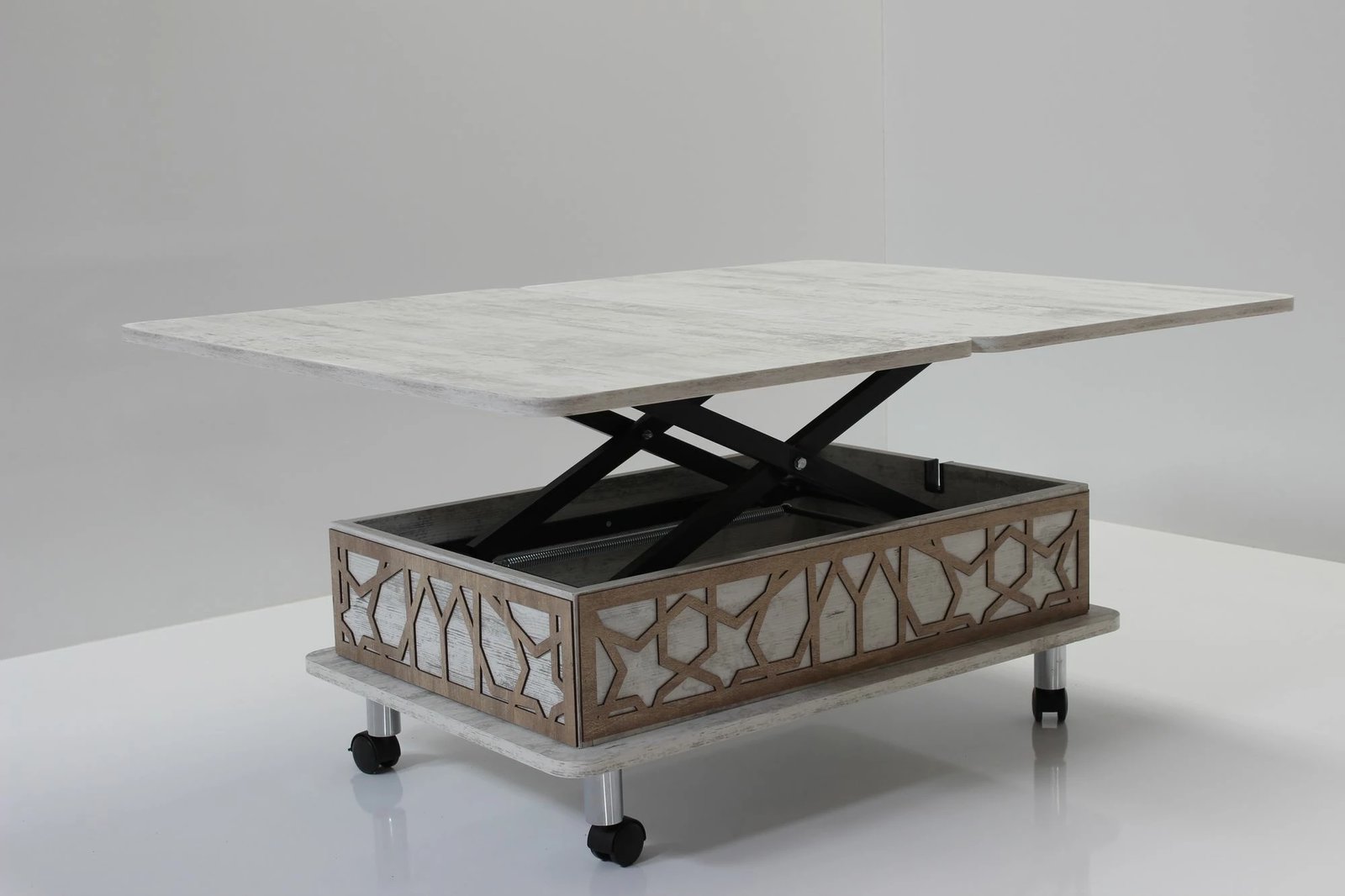 Tavolinë kafeje Skye Decor, ngjyrë e bardhë antike, ADT