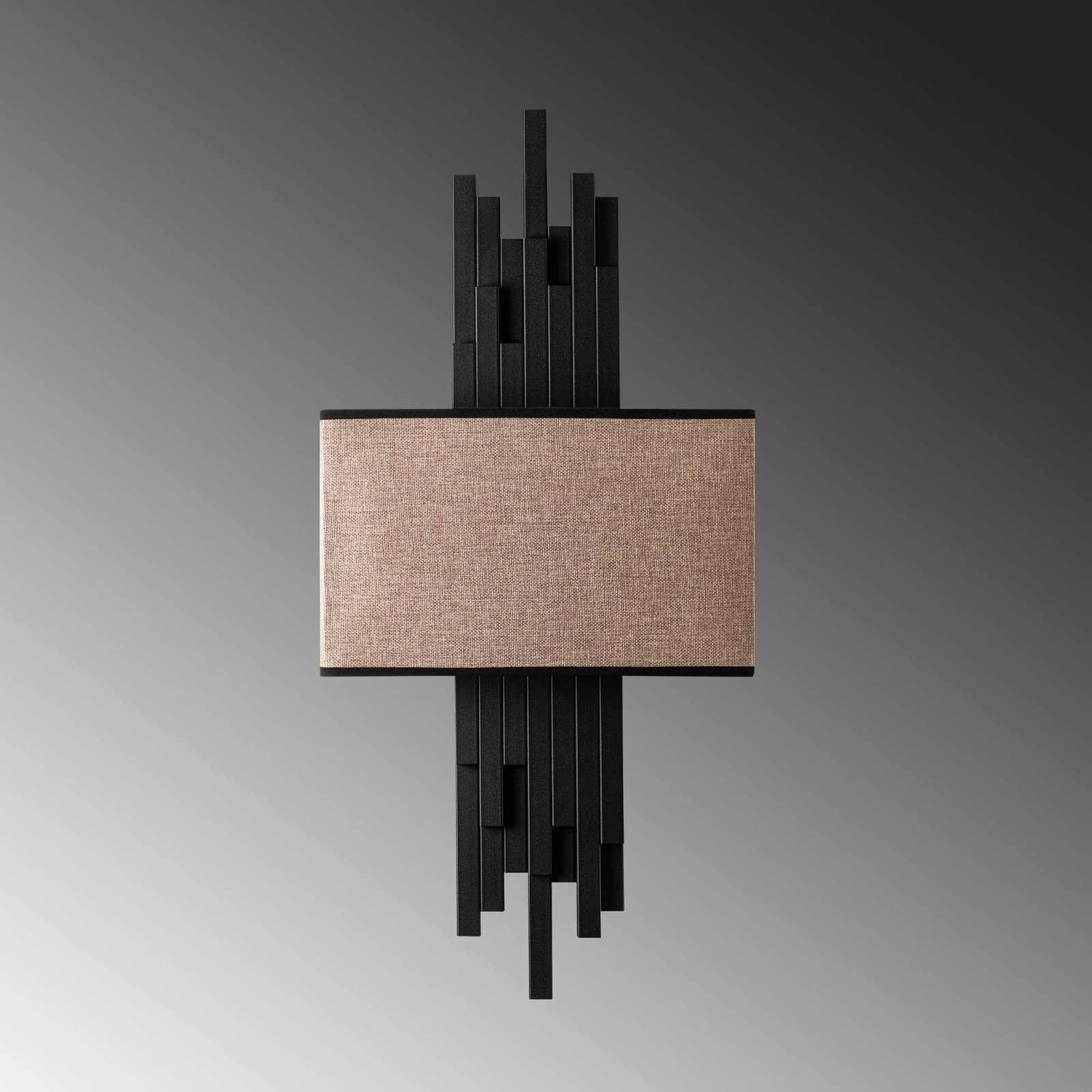 Llambë muri Opviq, Axıs - 15102, metal dhe pëlhurë, e zezë dhe kafe e çelët, 35x75x10 cm