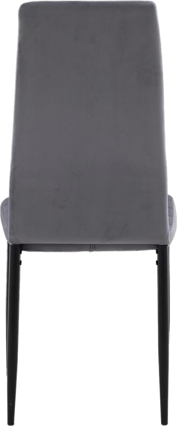 Karrige metalike FH0037.31, kadife gri, me kornizë metalike, set prej 4 copash