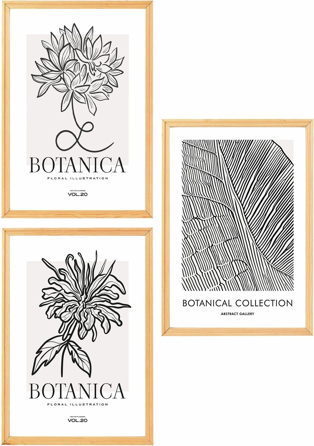 Pikturë dekorative me kornizë MDF (3 copë), Wallity, Myk3006-1