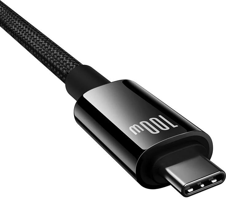 Kabllo USB-C në USB-C Baseus Tungsten Gold, 1.5m, 100W, e zezë Kabllo USB-C në USB-C Baseus Tungsten Gold, 1.5m, 100W, e zezë