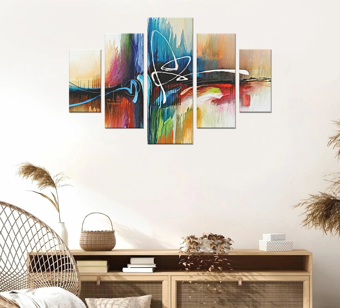 Pikturë dekorative MDF, 5 pjesë, shumëngjyrëshe, Wallity, ST276