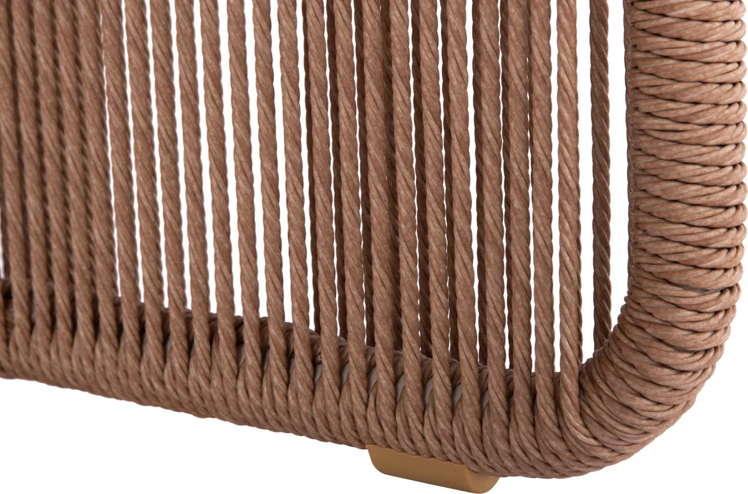 Tavolinë ngrënieje për jashtë, alumini, sipërfaqe sinterizuar, ngjyrë fildishi, thurje ratan, 240x100x73.5cm