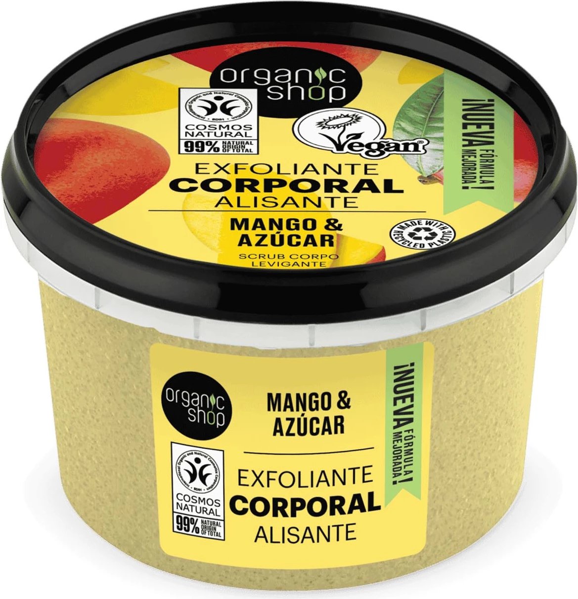 Eksfoliant trupi Organic Shop Mango & Sheqer 1 copë