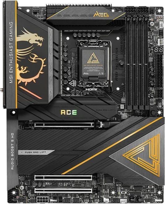 Pllakë amë MSI MEG Z890 ACE, Intel, LGA 1851, 256 GB, DDR5-SDRAM, e zezë