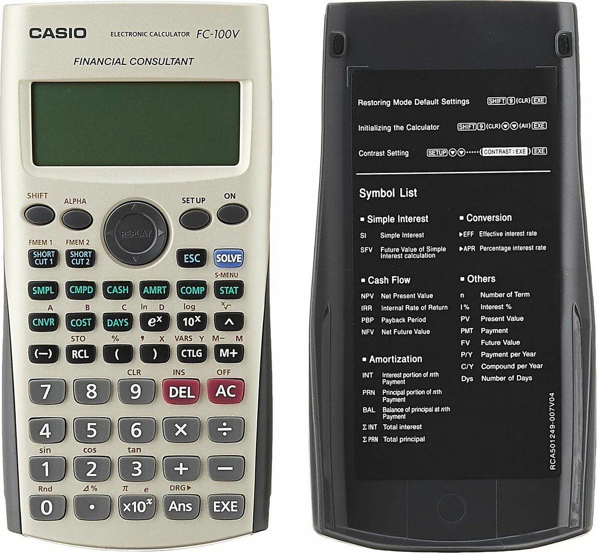 Kalkulator shkencor Casio FC-100V, i zi/gri