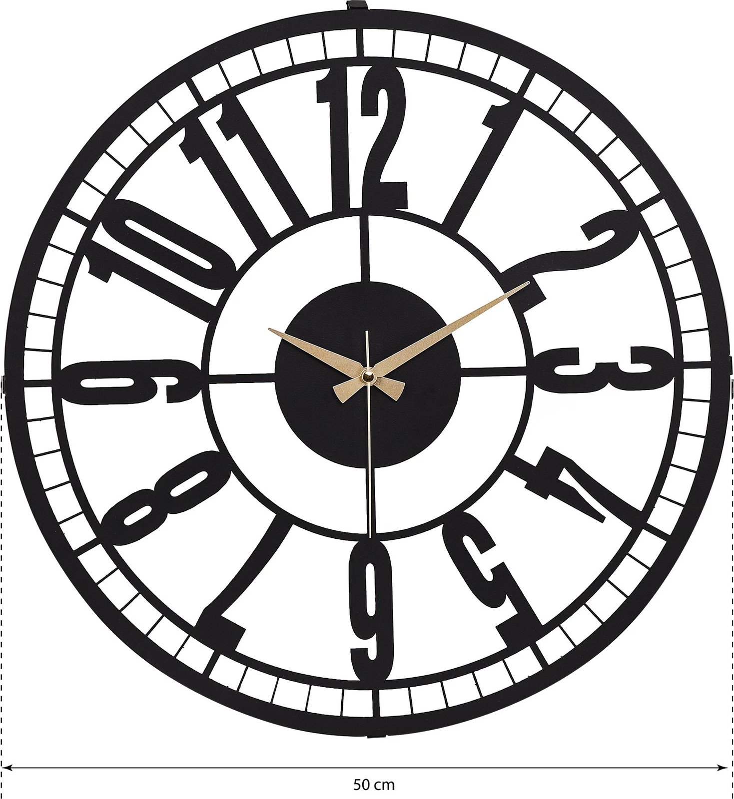 Orë muri dekorative metalike Wallity, Bruno, e zezë, 50x50cm