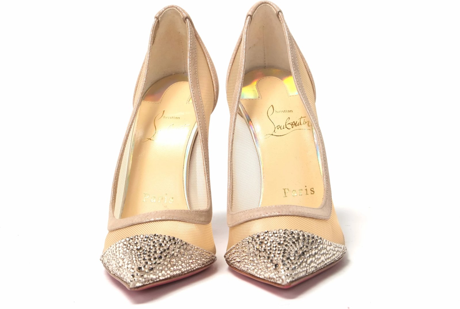Take të larta Christian Louboutin, nude