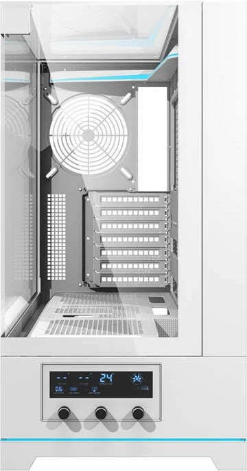 Kasë Darkflash DY450, ATX Mid Tower, pa ventilatorë, xham i temperuar, e bardhë