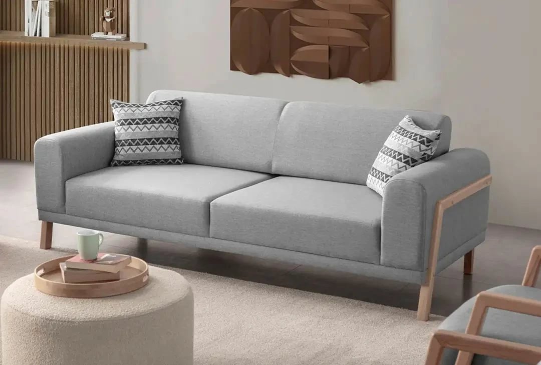 Divan treshe Atelier del Sofa, ngjyrë gri