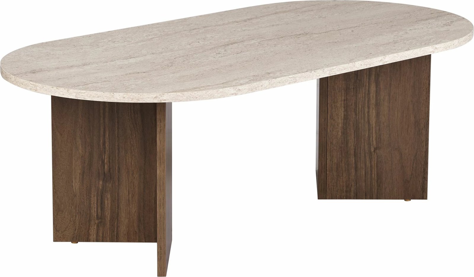 Tavolinë kafeje Nordure, ngjyrë travertin, arrë