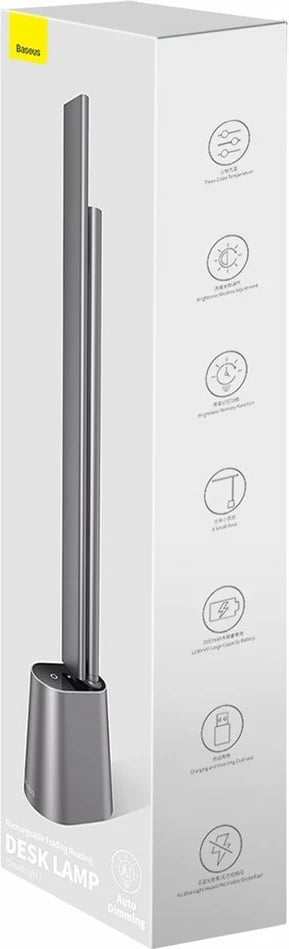 Llambë tavoline Baseus Smart Eye DGZG-0G, LED, pa kabllo, 2200 mAh, Gri