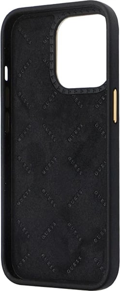 Mbështjellës Guess GUHCP13LM4DGPK për iPhone 13/13 Pro, silikon, Logo 4G, i zi