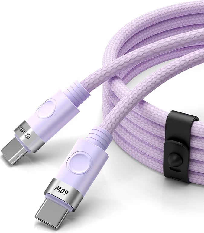 Kabllo USB-C në USB-C Orico CDX, 1m, 60W, 3A, vjollcë