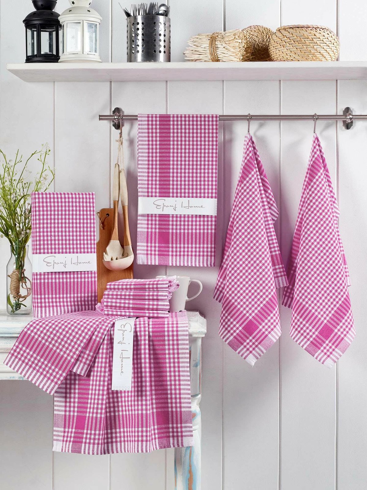 Set peshqirësh për larje, 10 copë, Hermia Concept, pötikareli rozë